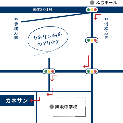 カネサン朝市のアクセス方法